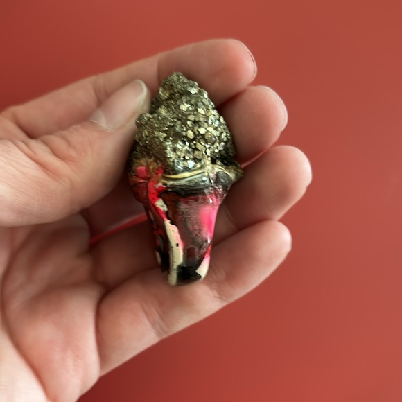 Artistic Chunky Iron Pyrite Fool’s Gold Ring - Picture 9 of 10